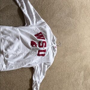 Cougar White Hoodie with Red Embroidery